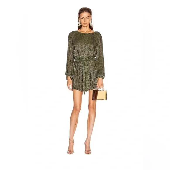 green emerald velvet dress Mich Dress – Retrofete main image 0